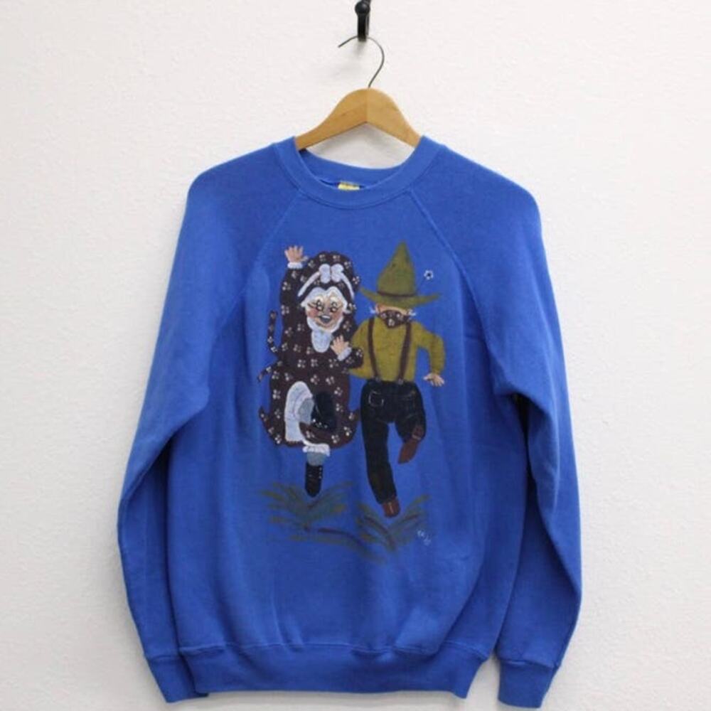 Vintage Farmer and Wife Dancing Sweatshirt Large